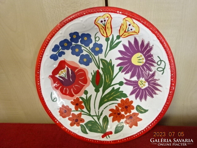 Granite porcelain, hand-painted wall plate, diameter 20.5 cm. Jokai.