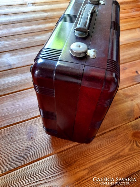 Vinyl suitcase, bag, 40 x 30 x 17.5 cm