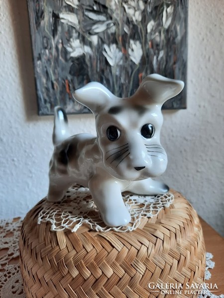 Dog porcelain figure