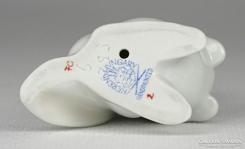 1N668 Herendi porcelán kajla fülű nyúl 10 cm