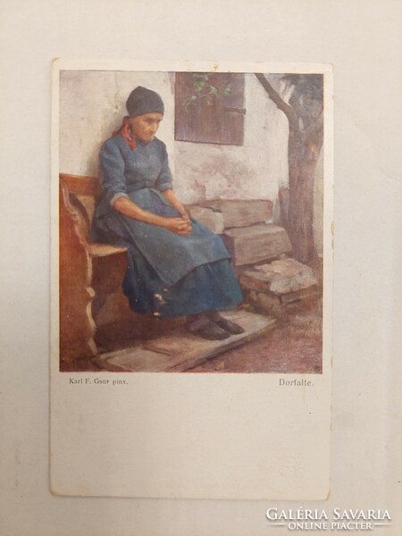 Old postcard, karl friedrich gsur: Dorfalte, registered mail (even with free delivery)