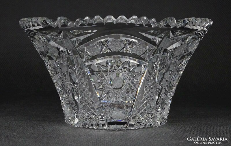 1N502 Gyönyörű kristály asztalközép kínáló tál 8 x 15 cm
