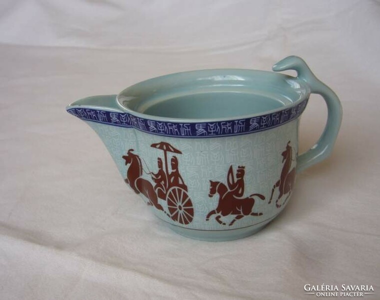 Oriental, Chinese milk spout, cream spout, horse, horse carriage pattern