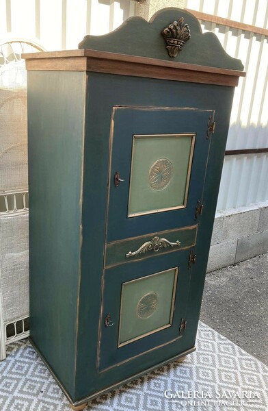 Folk-style chest of drawers, cabinet with forged accessories, copper anti-coating