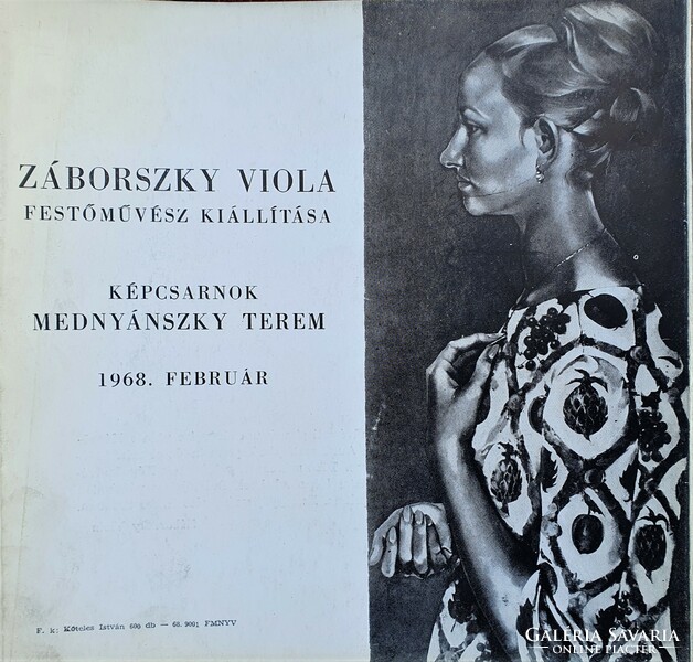 Záborszky Viola 1970 / Csendélet fehér szegfűvel