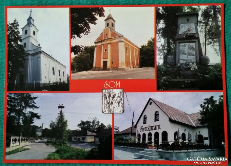 Som község Somogy vármegyében, részletek, postatiszta képeslap