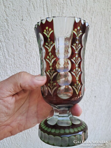 Beautiful colorful large glass vase special colored polished!
