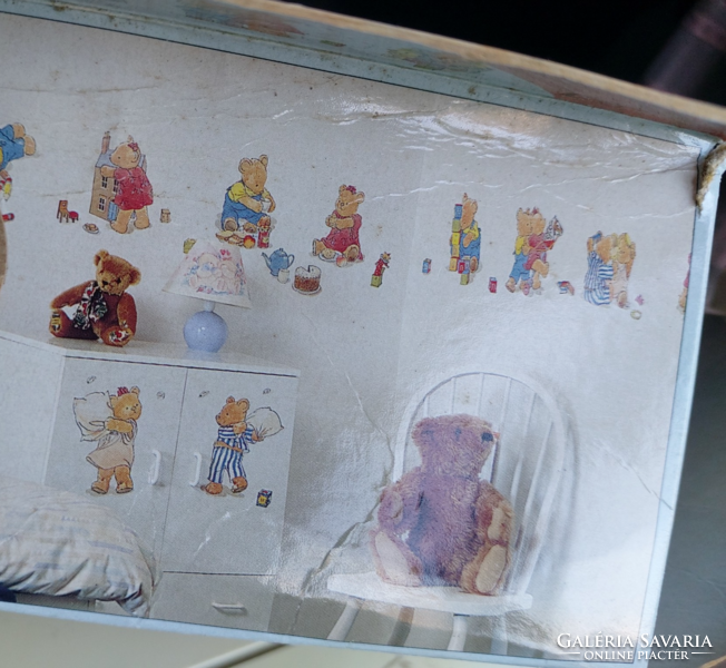Sweet vintage teddy bear figure stickers, 16 pcs 23 cm (plus additional pieces) total 7 m