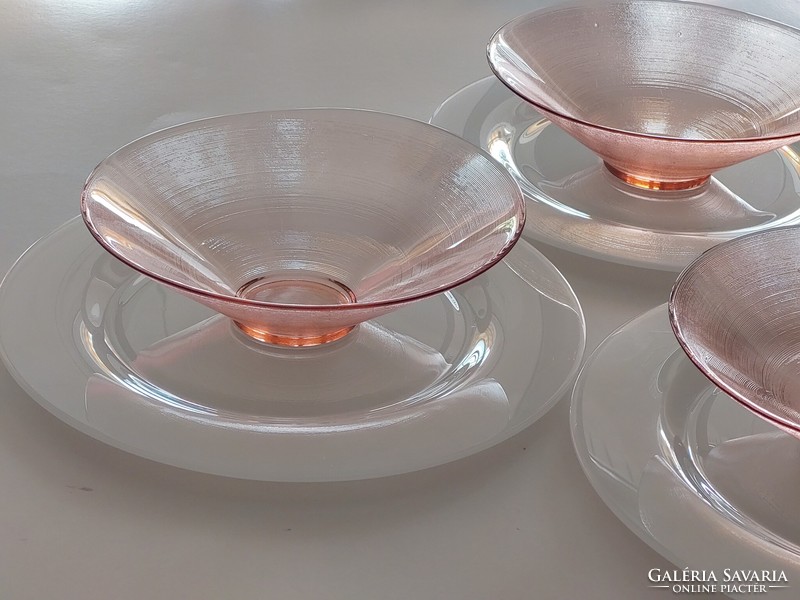 Modern francia üvegtányér étkészlet 12 db tányér