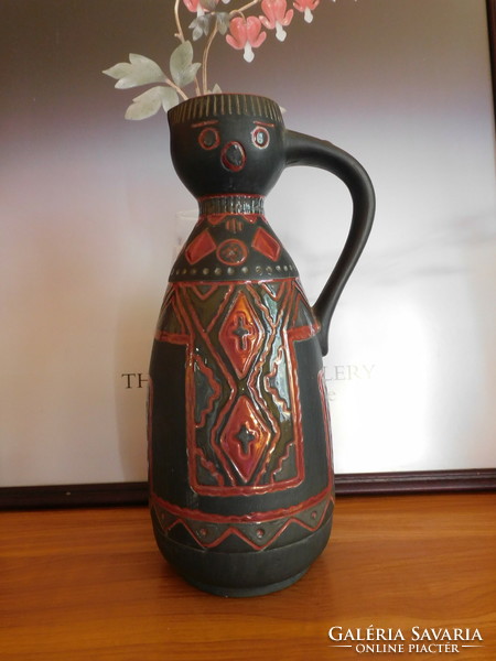 Georgian ceramic vase with ethno pattern 32.5