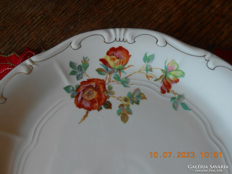 Zsolnay wild rose pattern cake plate