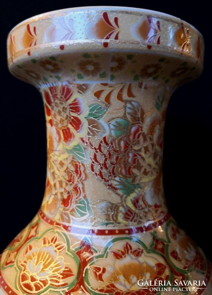 DT/297. – Dúsan aranyozott kínai porcelán váza / padlóváza
