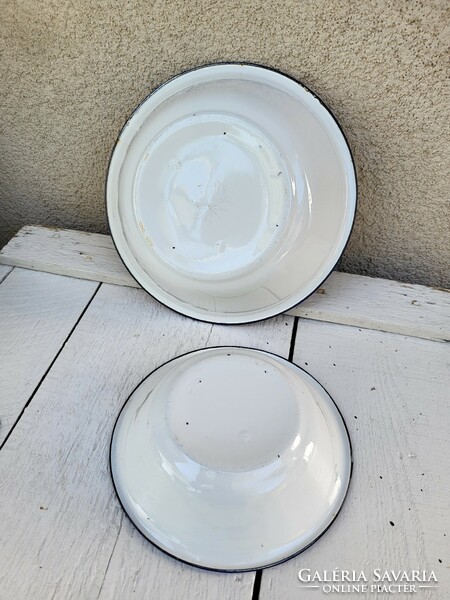 Pair of enameled plates