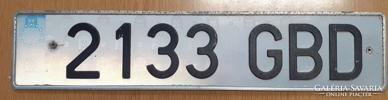 Spanish registration number plate 2133 gbd 2.
