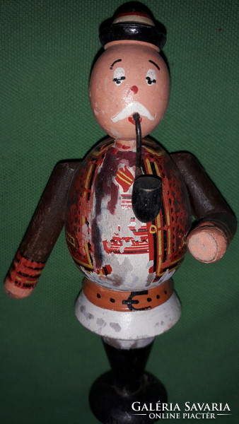 Old hand-painted wooden pipe fairy tale toy figure 16 cm as shown in pictures as shown in pictures