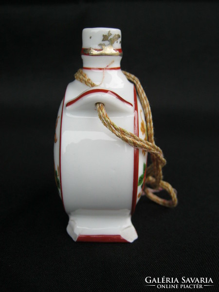 Zsolnay porcelain water bottle with folk motif - damaged
