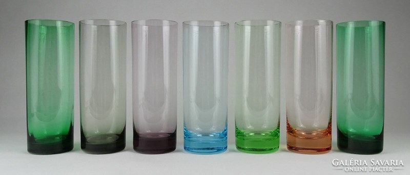 1N413 Retro színes hibátlan üdítős pohár készlet 7 darab
