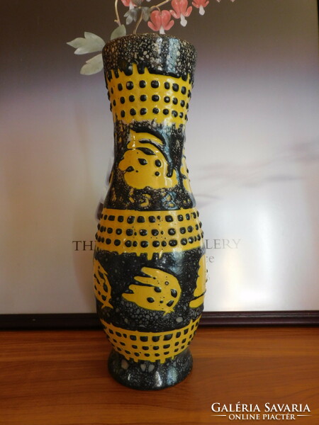 Retro kerámia váza absztrakt mintával 33 cm