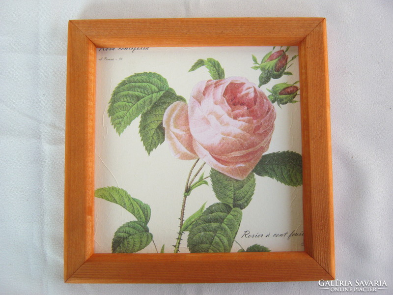 Rózsás dekupázs szalvéta  fali kép