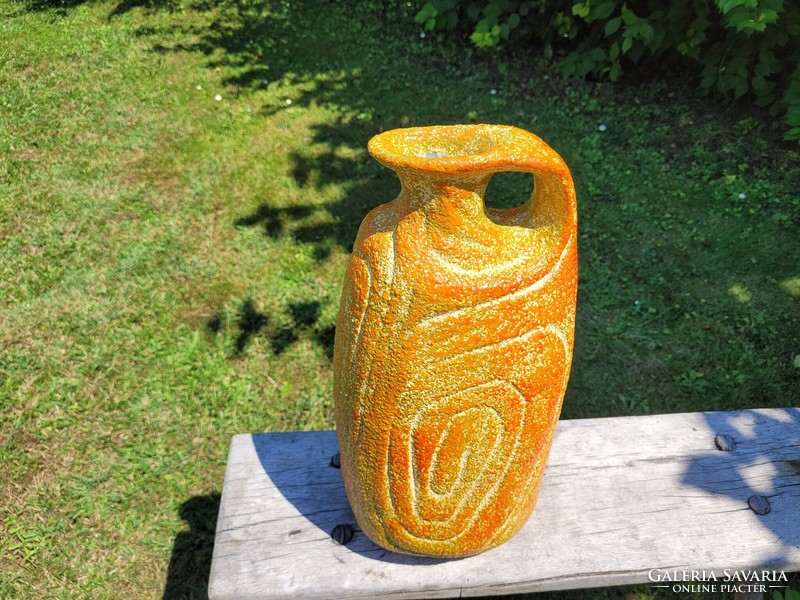 Retro large size Pesthidegkút ceramic vase mid century floor vase 41 cm