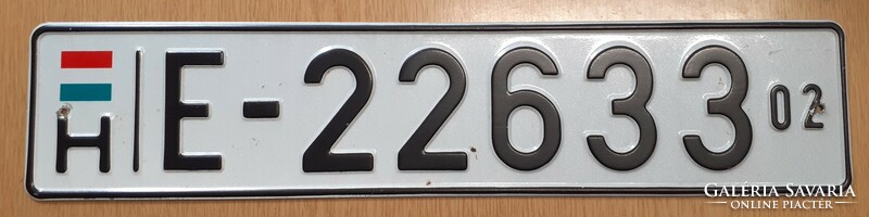 Hungarian license plate number plate e-22633 2.