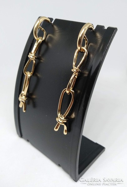 Gold-colored, chain-style stud earrings 92