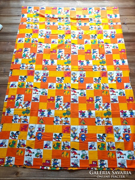 Retró gyerekmintás lakástextil, 2 db egyben, 190 x 130 cm
