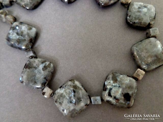 Larvikite / rhombus mineral necklace