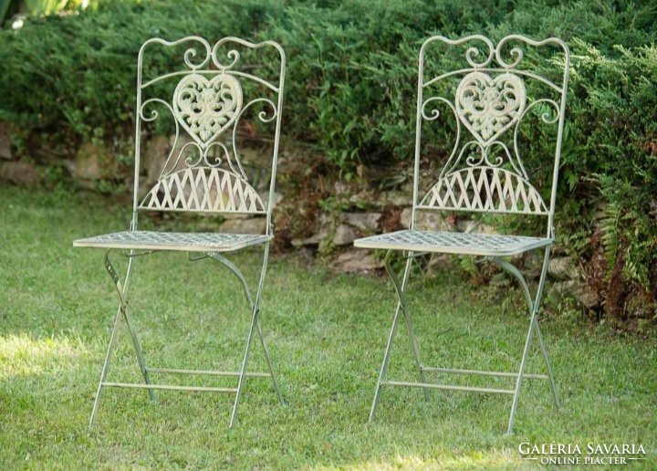 Wrought iron garden set - (1 table + 4 chairs)