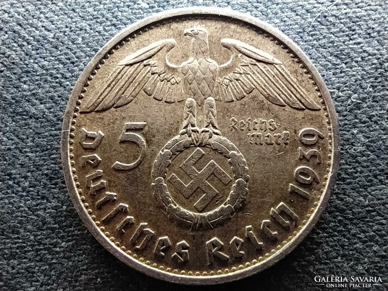 Németország Horogkeresztes .900 ezüst 5 birodalmi márka 1939 B (id73305)
