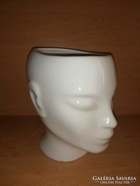 Porcelán női fejet formázó kaspó (38/d)