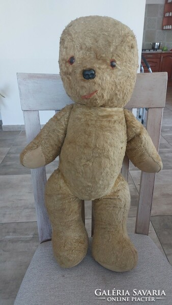 (K) old larger size earless straw teddy bear