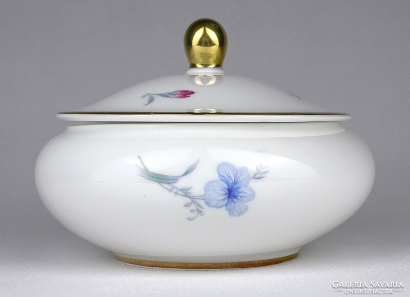1N553 Régi aranyozott virág díszes Rosenthal porcelán bonbonier