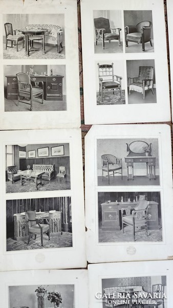 Paris World Exhibition 1900 marked Art Nouveau Budapest furniture interior picture 50 cm 12 pcs interior design
