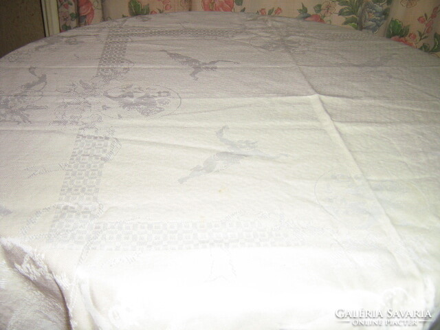 Beautiful special putto angel woven damask tablecloth