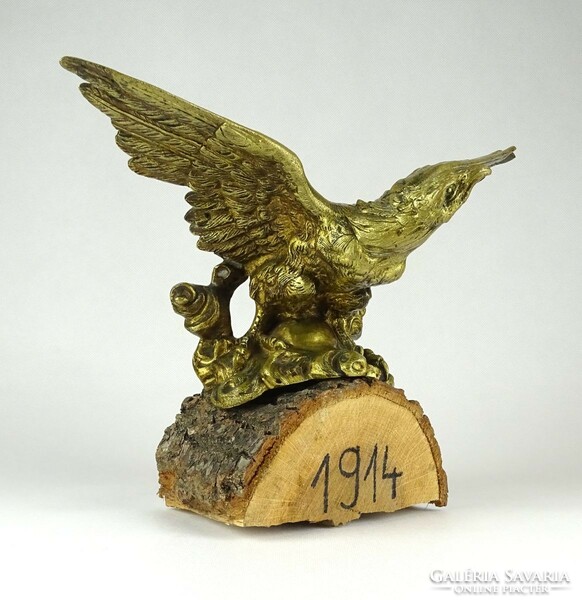 1F851 old copper turul bird on a wooden plinth 1914