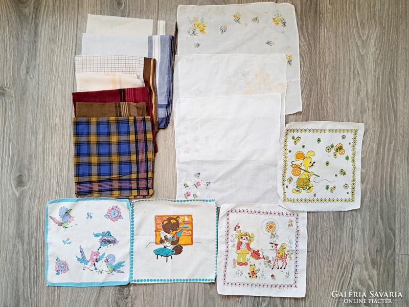 Handkerchief package: retro children's handkerchiefs, textile handkerchiefs