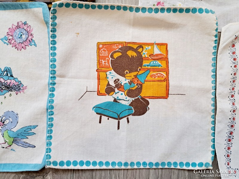Handkerchief package: retro children's handkerchiefs, textile handkerchiefs