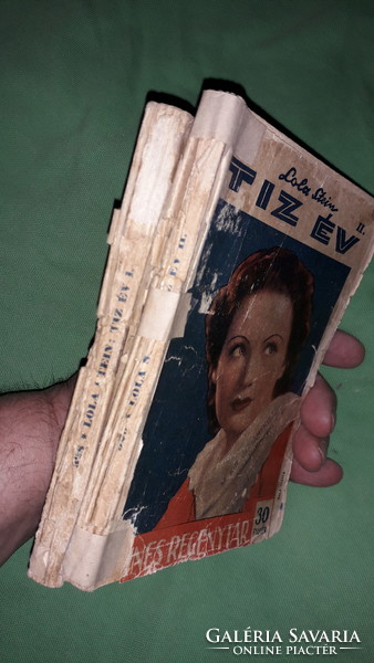 1934. Lola Stein : 10 év I.-II. színes regénytár 328 -329. szám ponyva könyv a képek szerint