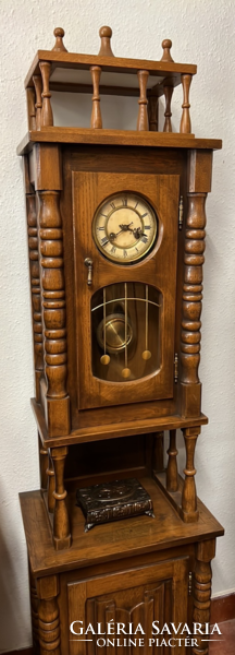 Antique style rustic oak case floor clock with schlenker & kienzle mechanism