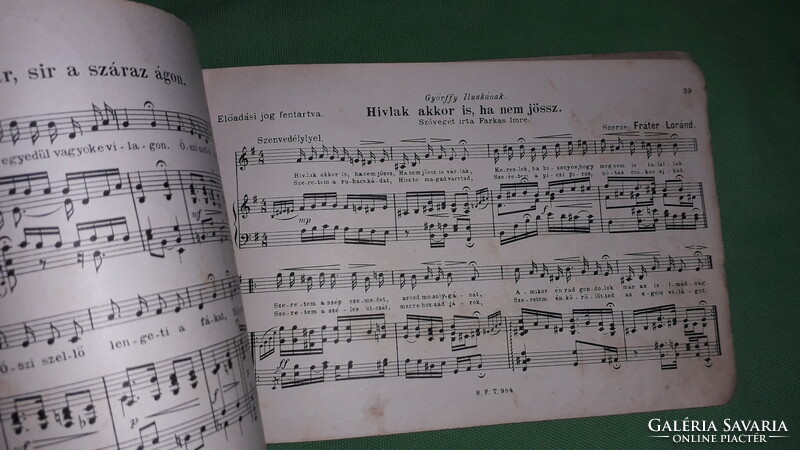 Cca.1910.Fráter Loránd : Fráter nótás könyve zenei könyv a képek szerint BÁRD