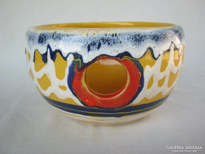 Retro craftsman glazed ceramic bowl
