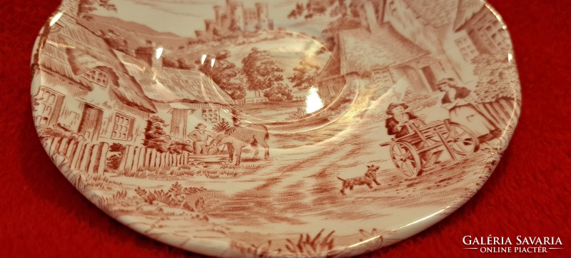 6db angol középkori váras porcelán teás csésze tányérral (M3913)