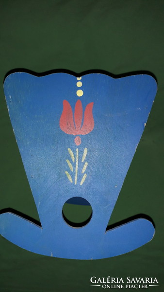 Antik tulipános festett játék baba bölcső jó állapotban 24 x 14 x 16 cm a képek szerint