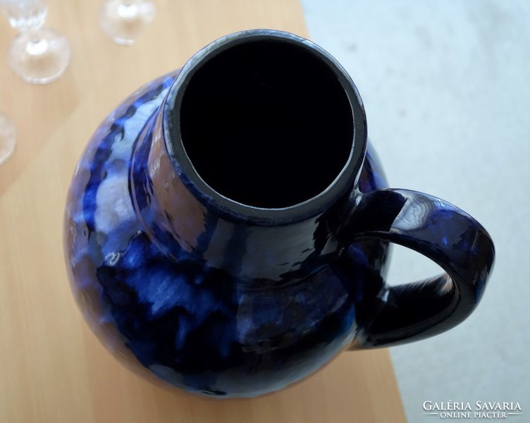 Nagyon szép, modern indigó-kék kerámia váza