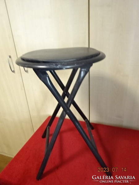 Folding metal chair, height 46 cm, diameter 29 cm. Two pieces. Jokai.