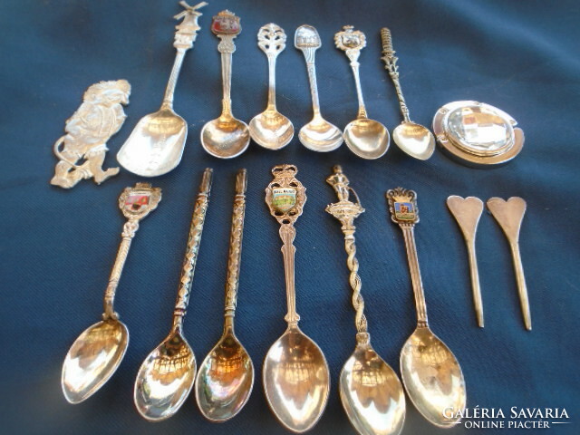 Marked silver-plated decorative spoons very serious pieces 10-13 cm 12 pcs + gifts with marked silver