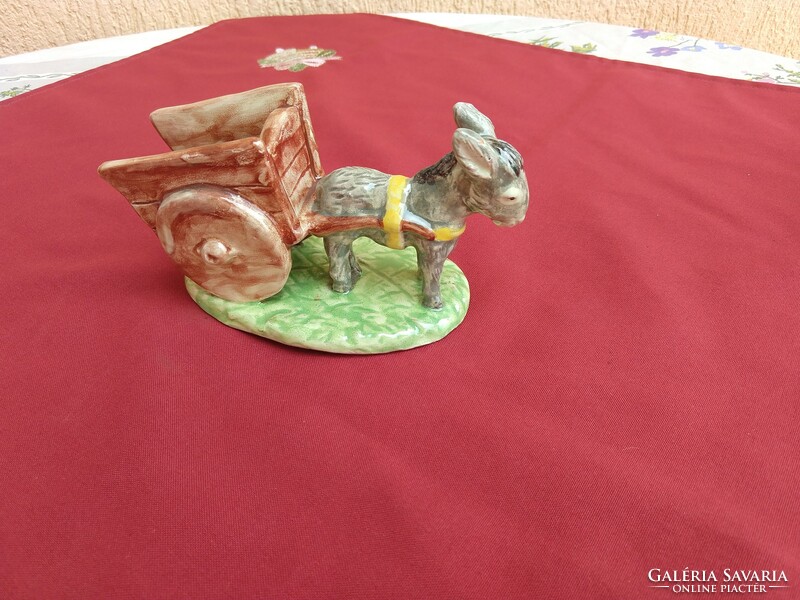 Izsépy ceramics: little boy pulling a cart,, 16 x 9 cm,,