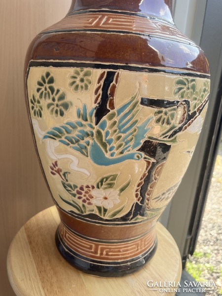 Painted - glazed oriental faience floor vase xx. No. r0