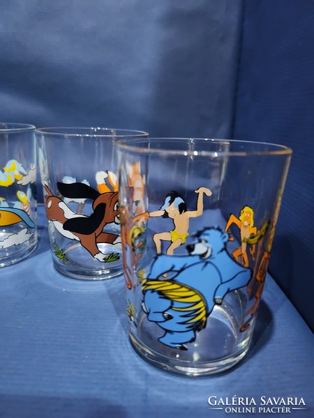 Retro children's French disney fairy tale patterned glass glasses